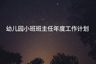 幼儿园小班班主任年度工作计划