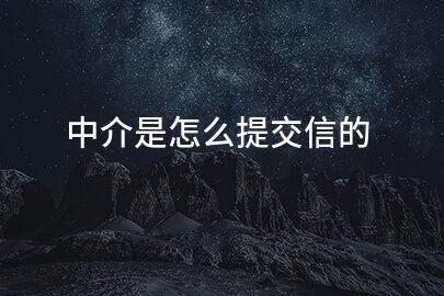 中介是怎么提交信的