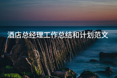 酒店总经理工作总结和计划范文