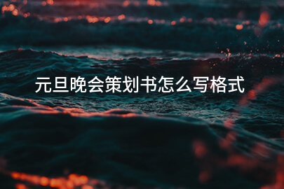 元旦晚会策划书怎么写格式