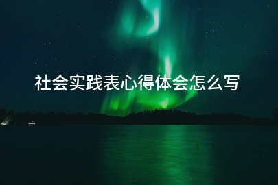 社会实践表心得体会怎么写