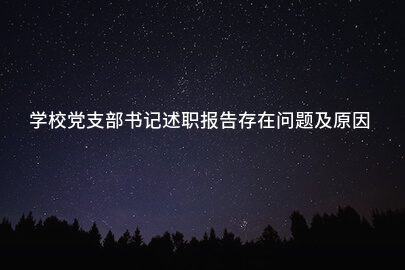 学校党支部书记述职报告存在问题及原因
