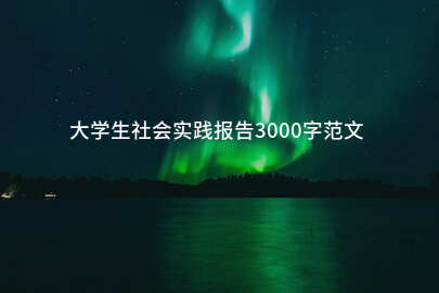 大學生社會實踐報告3000字范文