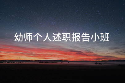 幼师个人述职报告小班