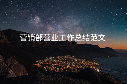 营销部营业工作总结范文