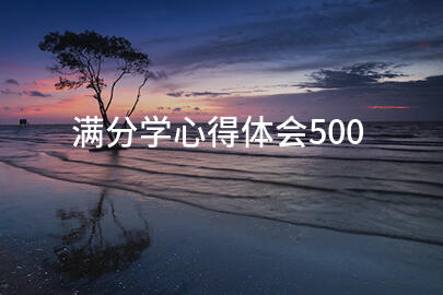 满分学心得体会500