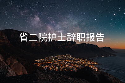 省二院护士辞职报告