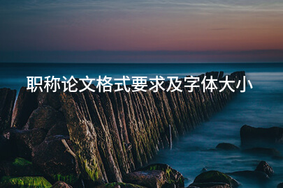 职称论文格式要求及字体大小