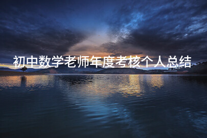 初中数学老师年度考核个人总结