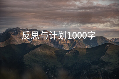 反思与计划1000字