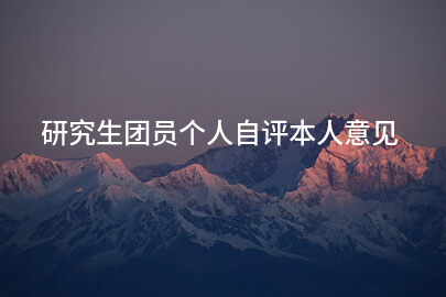 研究生团员个人自评本人意见