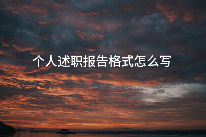 个人述职报告格式怎么写