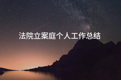 法院立案庭个人工作总结