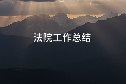 法院工作总结