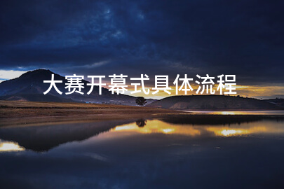 大赛开幕式具体流程