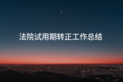 法院试用期转正工作总结