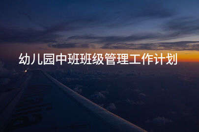 幼儿园中班班级管理工作计划