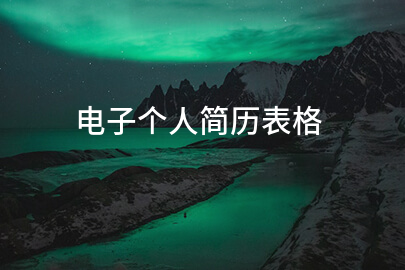 电子个人简历表格