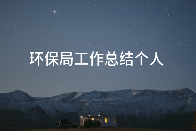 环保局工作总结个人