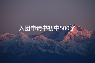 入团申请书初中500字