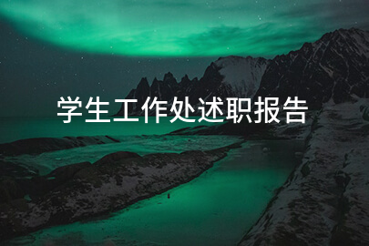 学生工作处述职报告