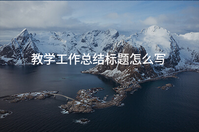 教学工作总结标题怎么写