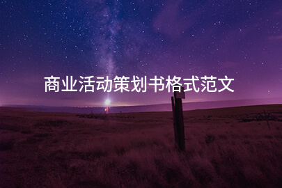 商业活动策划书格式范文
