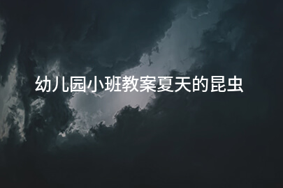 幼儿园小班教案夏天的昆虫