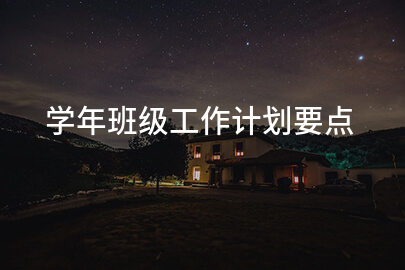 学年班级工作计划要点