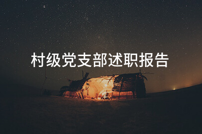 村级党支部述职报告