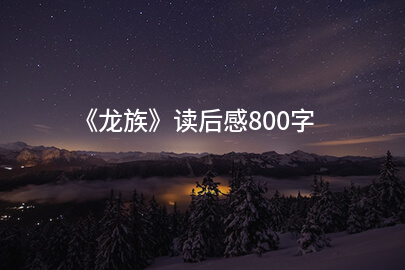《龙族》读后感800字