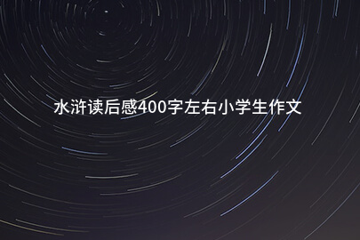 水浒读后感400字左右小学生作文