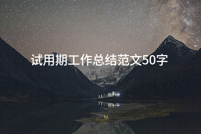 试用期工作总结范文50字