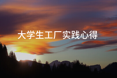 大学生工厂实践心得