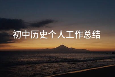 初中历史个人工作总结