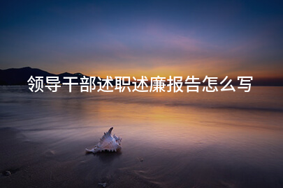 领导干部述职述廉报告怎么写