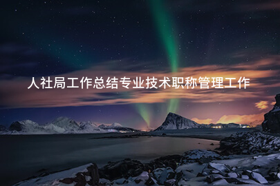 人社局工作总结专业技术职称管理工作