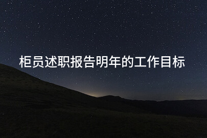 柜员述职报告明年的工作目标