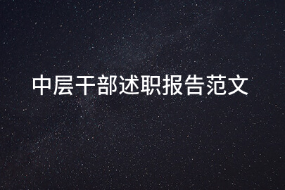 中层干部述职报告范文