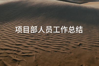 项目部人员工作总结