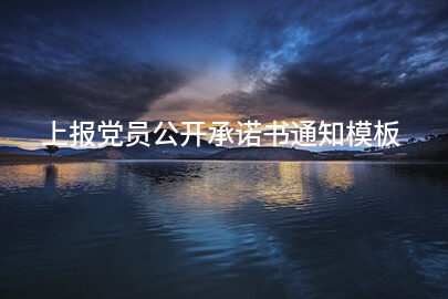 上报党员公开承诺书通知模板