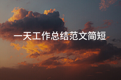 一天工作总结范文简短