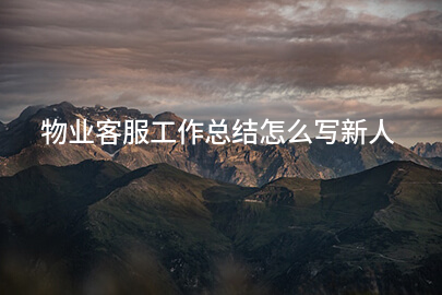 物业客服工作总结怎么写新人