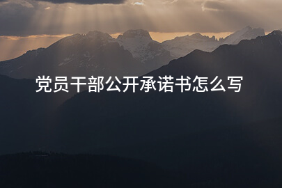 党员干部公开承诺书怎么写