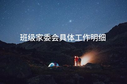 班级家委会具体工作明细