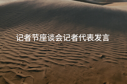 记者节座谈会记者代表发言