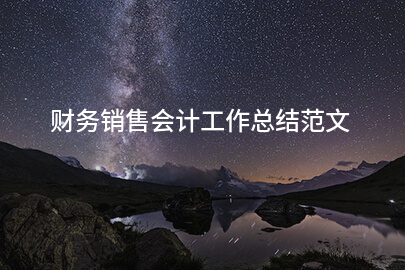 财务销售会计工作总结范文