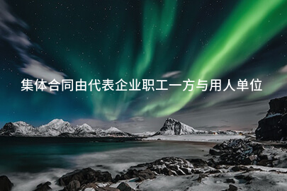集体合同由代表企业职工一方与用人单位订立