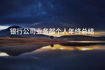 银行公司业务部个人年终总结