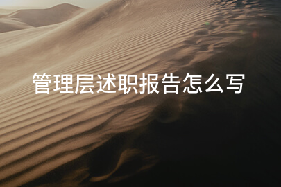 管理层述职报告怎么写